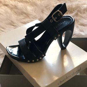 Charles David Black Studded Heel.